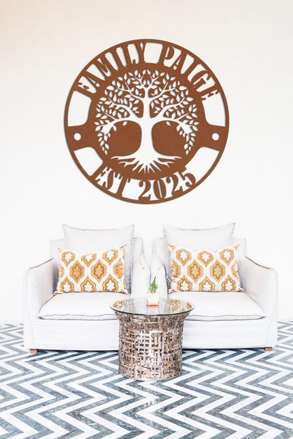 Personalized Tree of Life Metal Wall Art, Custom Family Name Sign, Tree of Life Wall Decor, Custom Metal Art, Gift for Couple, Parents Gift
