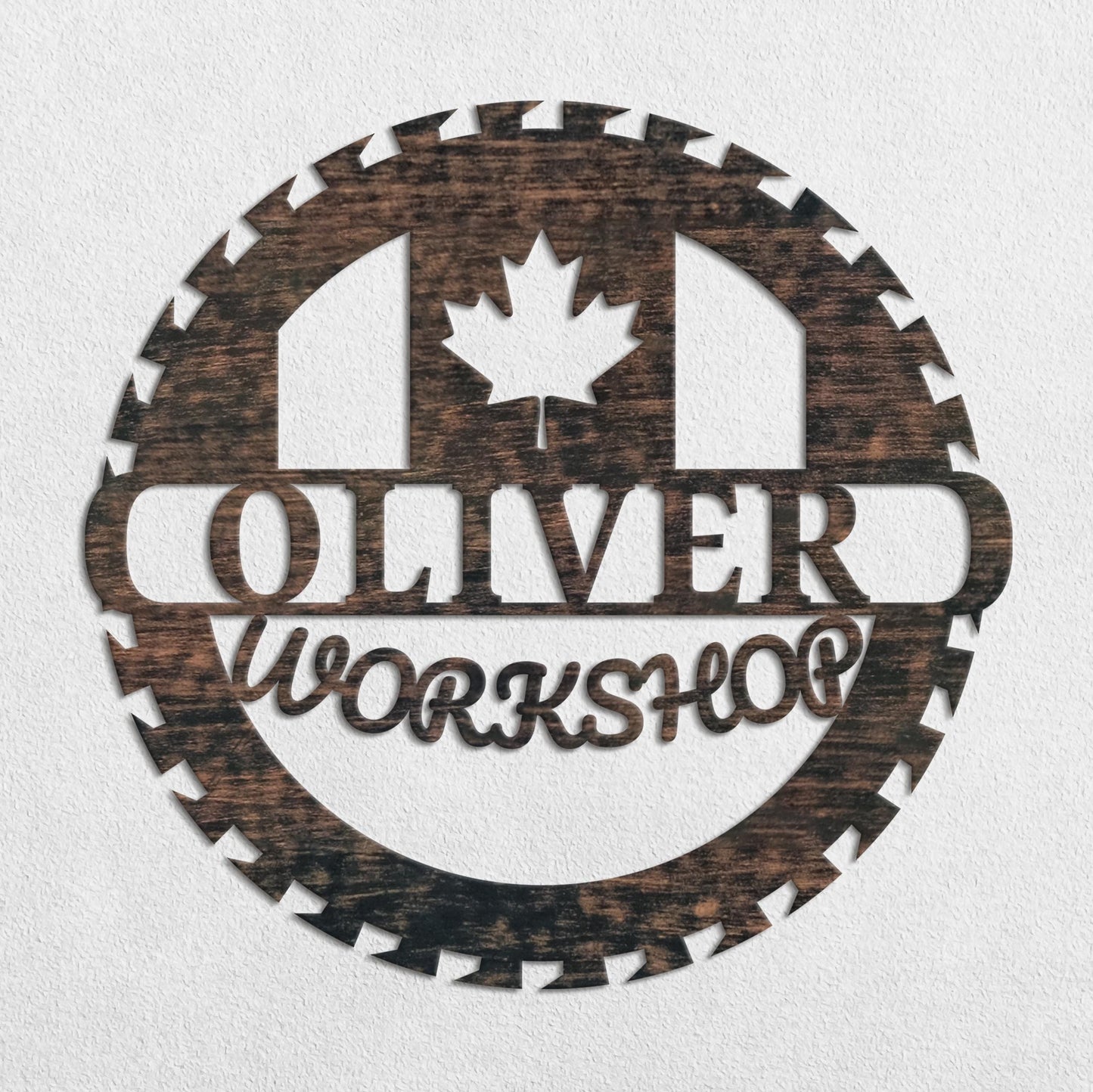 Custom Metal Workshop Sign with Canada Flag, Canadian Flag Garage Sign, Canada Symbol Sign, Gift for Dad Grandpa, Gift for Canadian