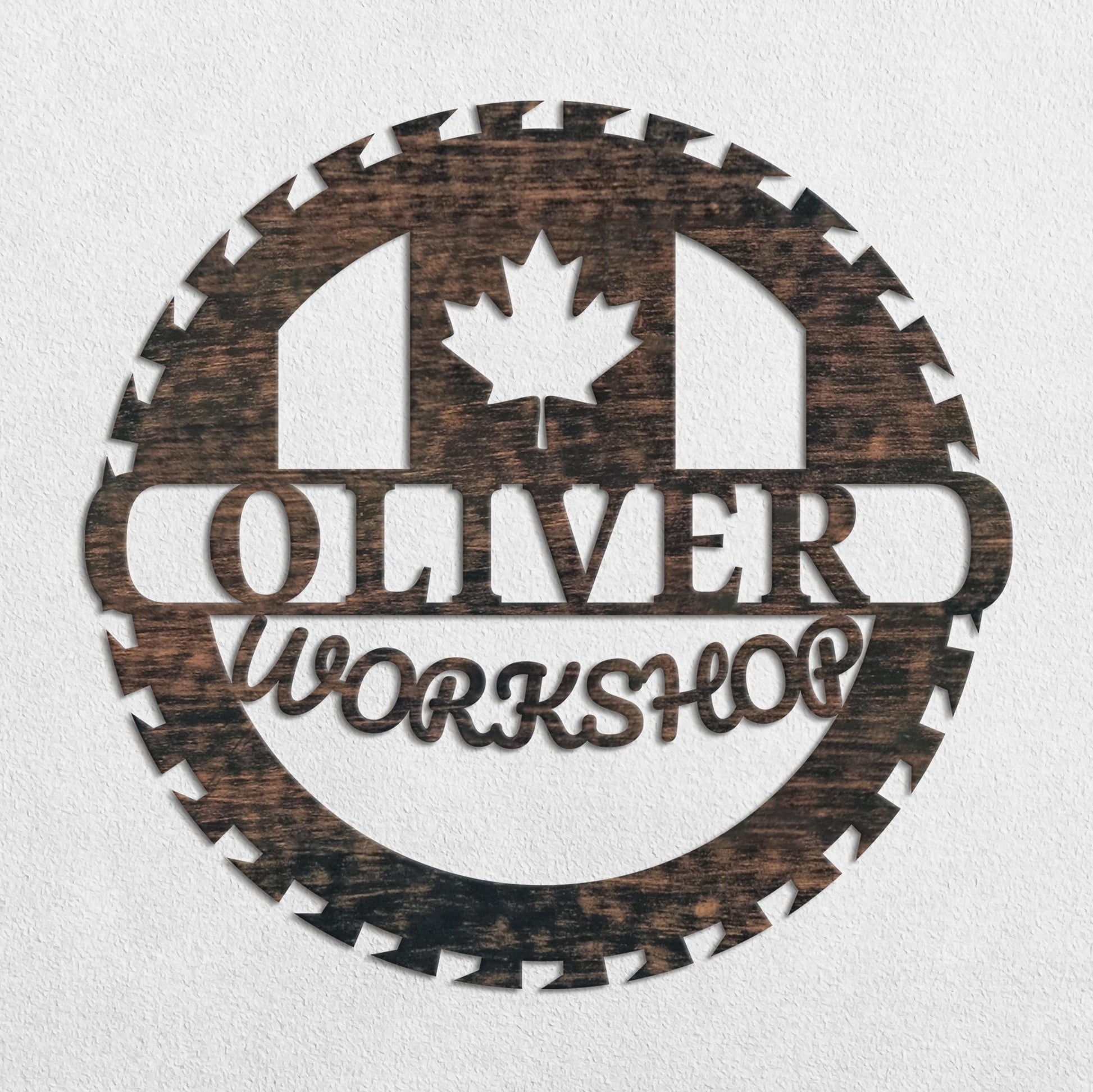 Custom Metal Workshop Sign with Canada Flag, Canadian Flag Garage Sign, Canada Symbol Sign, Gift for Dad Grandpa, Gift for Canadian