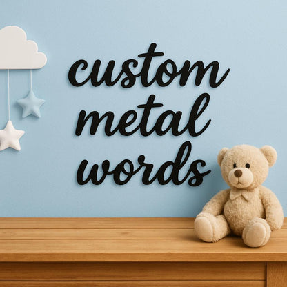 Custom Metal Name Sign Personalized Metal Word Sign for Nursery, Wall Decor, Metal Letters, Baby Nursery Name Sign, Your Custom Text