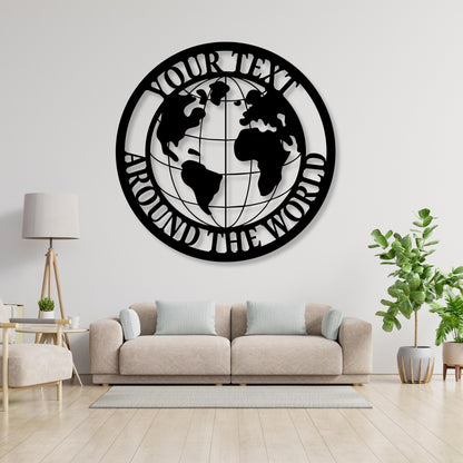 Custom World Map Metal Wall Sign, World Map Wall Art, Home Decor, Personalized World Map, Custom Metal Signs, Travel Map Decor