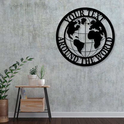 Custom World Map Metal Wall Sign, World Map Wall Art, Home Decor, Personalized World Map, Custom Metal Signs, Travel Map Decor
