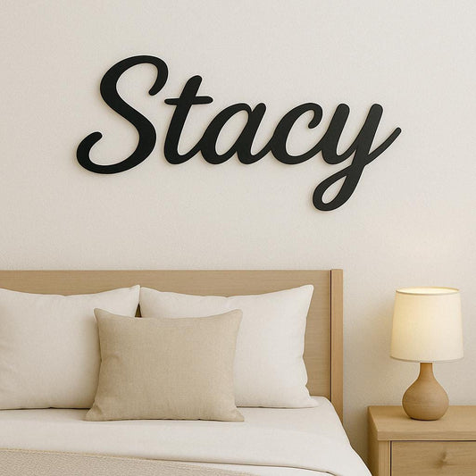 Custom Metal Name Sign, Your Custom Text, Cursive Words for the Wall, Modern Metal Words, Christmas Gift for Her Him