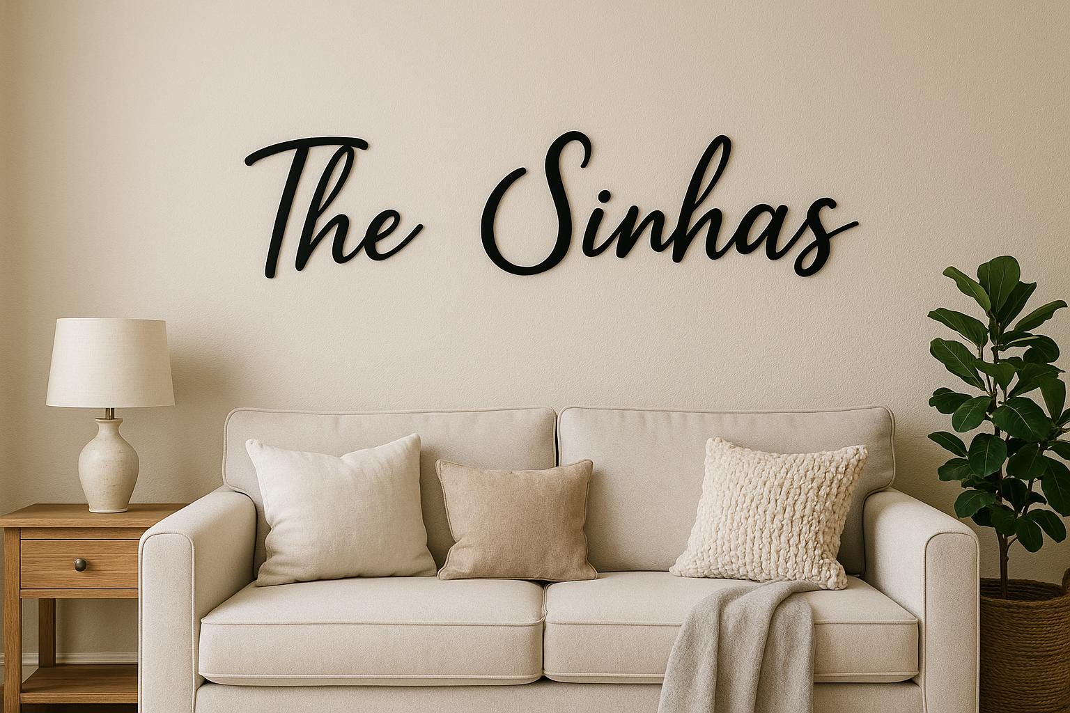Custom Metal Family Name Sign, Your Custom Text, Cursive Words for the Wall, Modern Metal Words, Gift for Parents, Housewarming Gift