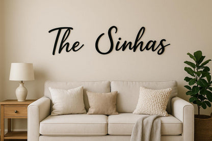 Custom Metal Family Name Sign, Your Custom Text, Cursive Words for the Wall, Modern Metal Words, Gift for Parents, Housewarming Gift
